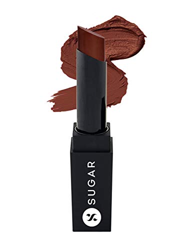 Image of SUGAR Cosmetics It's A-pout Time! Lipstick, 08 Brownton Abbey Peach Brown (Matte)