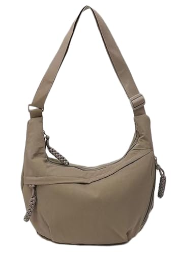 Image of Hobo Bag for Women Men Crescent Shoulder Bag Retro Nylon Canvas Crossbody Bag Slouchy Corduroy Dumpling Bag Purse | Retro