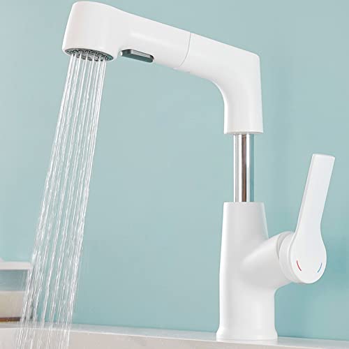 Robinet de lavabo avec douchette extractible pivotant et multifonction pour eau chaude - 4
