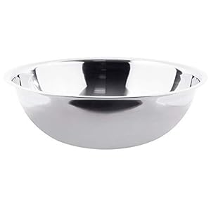 Tezzorio 30 Quart Stainless Steel Mixing Bowl Extra Large, Medium Weight, Polished Mirror Finish Flat Base Bowl, Mixing Bowls/Prep Bowls
