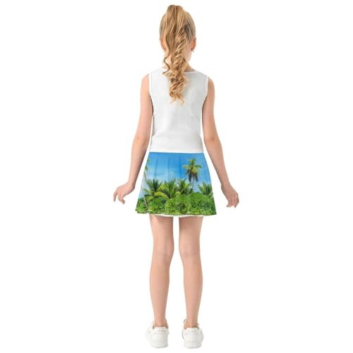 Girls' Shorts Athletic Skorts Tropical Beach Tennis Skirts Toddler Floral Girl Skort 3t4