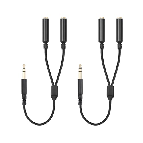 Adaptador 6.35 mm TRS a doble hembra TS Lrbners con conectores chapados en oro de alta fidelidad