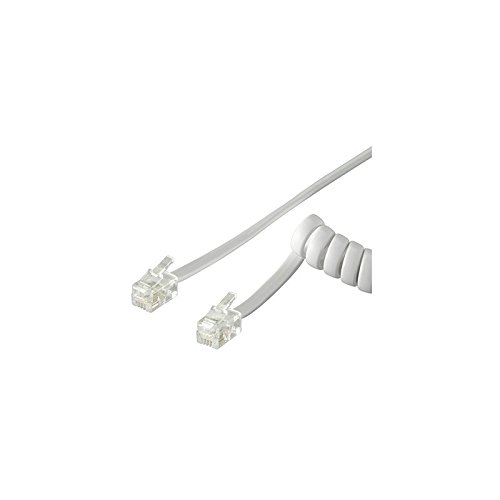 Cavo telefonico spiralato per cornetta 2mt RJ10 4P4C Bianco ICOC MD-44-02SW