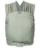Hoppediz Elastisches Baby-Tragetuch - für Neugeborene ab Geburt (2-9 kg) - aus Bio-Baumwolle - Salbei 4,60 m, Grün