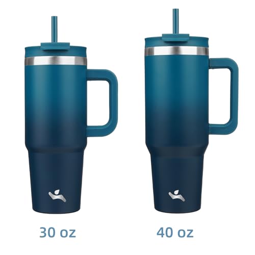 Image of Konokyo 30 oz Insulated Tumbler Water Bottle with Handle, Straw Lid