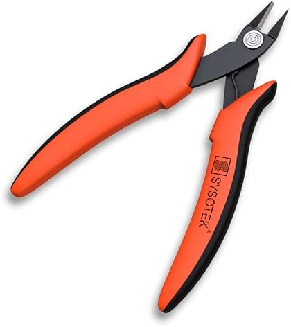 Sysotek Flush Cutters Precision Wire Cutters for Fiber Optics, Electronics and Jewelry Making Tool Mini Diagonal Cutting Pliers Perfect for Zip Ties, Electrician Tool, Small Wire, Crafting and More