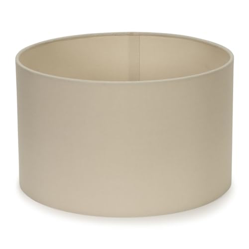 MiniSun | Small Modern Natural Fabric Drum Light Shade | Lamp Shades, Home Décor & Improvement Essential | 25cm Shade Width