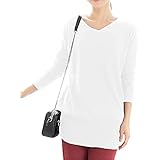 [サコイユ] 9色展開 ゆったり 綿100% ニット ワイド リブ プルオーバー セーター Vネック トップス チュニック 長袖 春 コットン コットン100 綿 ビジネス びじねす オフィス おふぃす カジュアル かじゅある おしゃれ お洒落 オシャレ 秋 冬 上の服 ゆるり レディス れでぃす 服秋 春 夏 秋冬 白 しろ ホワイト white (4L-5L, ホワイト, 4_l)