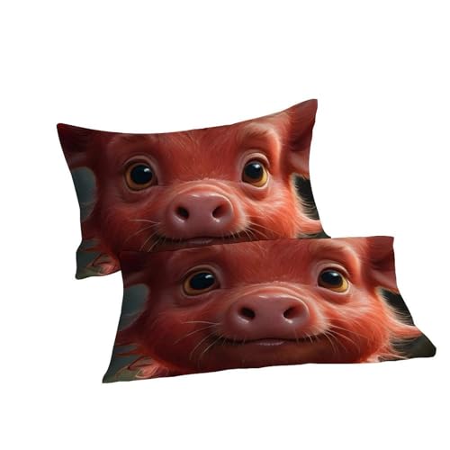Housse de couette double microfibre Veau Rouge 200x200 avec taie - 7