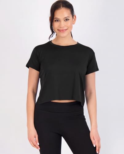 Image of 5 Pack Women's Dry Fit Crop Top Workout T Shirts Short Sleeve Athletic Gym