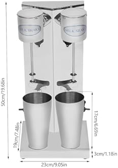Electric Milkshake Maker Machine, 2x180W Commercial Milkshake Blender Double Head Stainless Steel Smoothie Mixer Malt Blender Machine Drink Mixer for Commercial and Home Use
