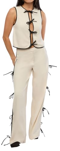 WEWOREWHAT womens Tie Slit Pant3