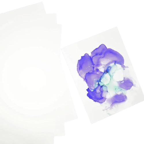 Craftelier - Papel Yupo de Material Sintético y Textura Lisa para Tintas de Alcohol | Ideal para Crear Fondos con Efecto Marmoleado | Incluye 10 Hojas Blancas | Gramaje 250gr. | Tamaño 30,5 x 30,5 cm