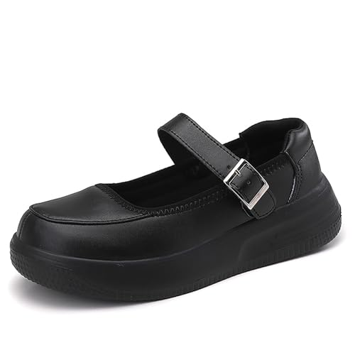 Women Round Toe Platform Mary Jane Walking Shoes Classic Adjustable Hook and Loop Comfort Wedge Dress Pumps Casual Non-Slip Nurse Work Shoes
