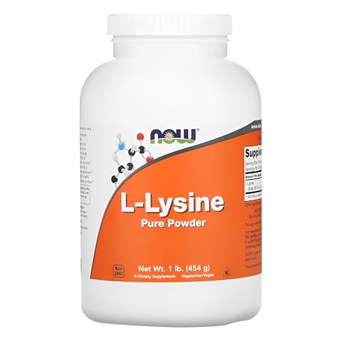 NOW Foods L-lisina em Pó Puro 454 g L-Lysine Importado