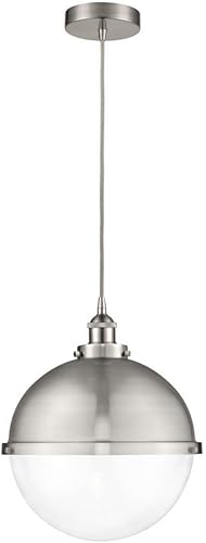 Innovations Lighting 616-1PH-SN-HFS-122-SN Hampden - 1 mini colgante colgante de cable de luz en estilo moderno-16.5 pulgadas de alto y 13 pulgadas