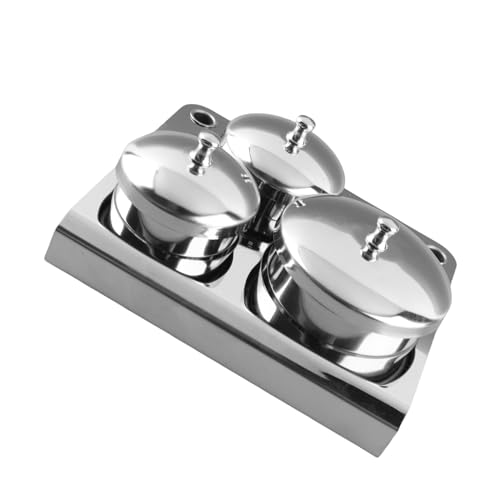 Nail Liquid Container, Mini Stainless Steel Dish Pot Liquid Powder Cup Lid Bowl Nail Art Tools Acrylic Nail Art Equipment Mini Bowl Cup Tray Pot Container Organizer Holder with Lid, 3pcs
