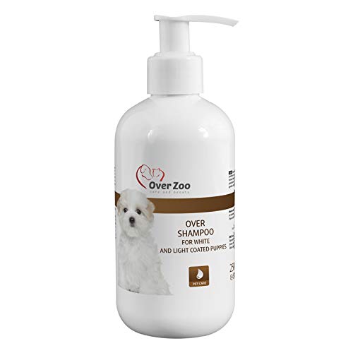 Over-Zoo Champú para Cachorros de Pelo Claro - Champú Canino Sin Sal Especial para Cachorros, con Proteínas de Cachemir para Piel Sensible y Pelaje Suave (Envase de 250 ml con Dispensador)