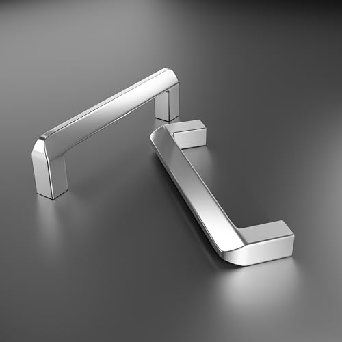 Image of Atlantic Triangle Pull Handle Stainless Steel Glossy (Chrome Finish) for Kitchen and All Types Wooden Furniture Doors, Total Length: 11.80 inches, Hole to Hole - 288 MM,Pack of 6 PCS