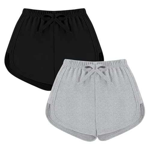 TATAKERI 2-Pack Toddler Girl Shorts – Solid Summer Athletic Shorts with Drawstring, Sizes 18M‑6T