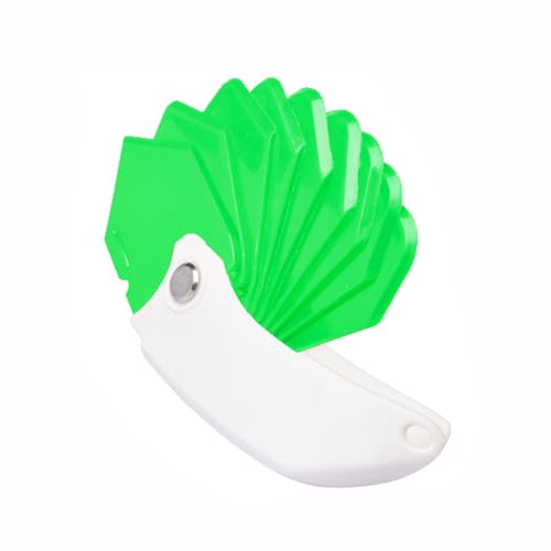 Outil de couture 9 en 1, spatule pliable multifonction 9 en 1 avec différentes têtes de grattage et angles - Outil de calfeutrage pour surfaces portes et fenêtres (vert + 15 cm x 4 cm)