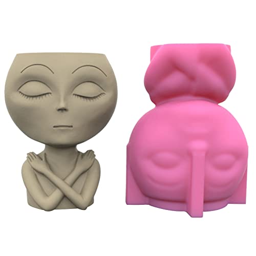 Moule en silicone extraterrestre pour pot de fleurs en béton et ciment