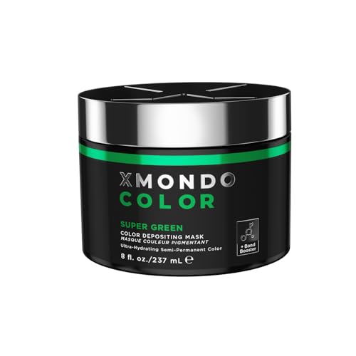 XMONDO Color Super Green Depositing Mask & Semi-Permanent Green Dye | Infused with Bond Booster Technology & Hyaluronic Acid for Nourishment, Revitalization &...