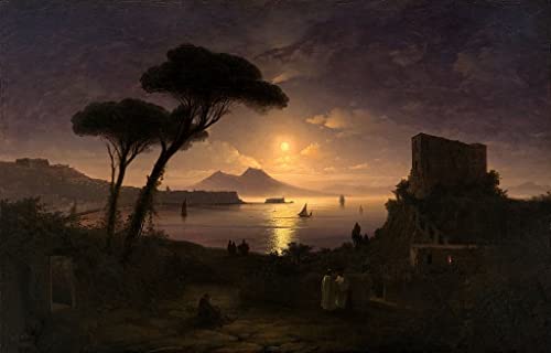 Affiche Aivazovsky baie de Naples clair de lune poster mural 60x90cm