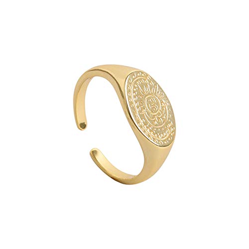 BOSAIYA 925 plata esterlina retro sol y anillo de luna anillo simple hombre simple TL0221 (Color : Gold) BOSAIYA 925 plata esterlina retro sol y anillo de luna anillo simple hombre simple TL0221 (Color : Gold)