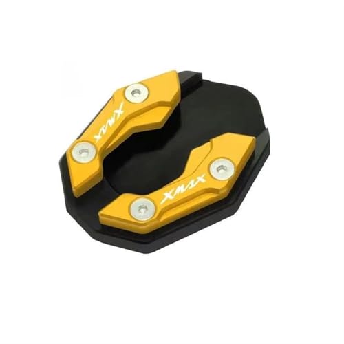 オートバイ キックスタンド フット サイドスタンド 拡大パッド 延長パッドに適合するヤマハ XMAX300 XMAX250 XMAX 300 250 2017-2024用 CNC アクセサリ(金)