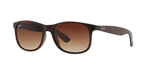 Ray-Ban Unisex Andy Sonnenbrille, Braun (Gestell: Braun, Gläser: Braun Verlauf 607313), Large (Herstellergröße: 55)