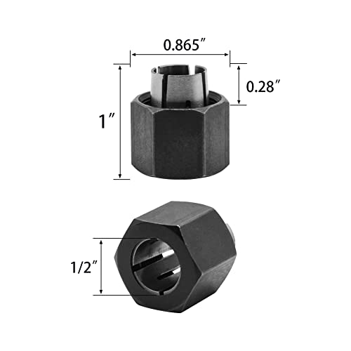 Homhelar 19693 1/2" Router Collet Replaces For Dewalt 326286-03 Big Horn Bosch 2610906284 Hitachi 325-199, 323-421 #TOP1