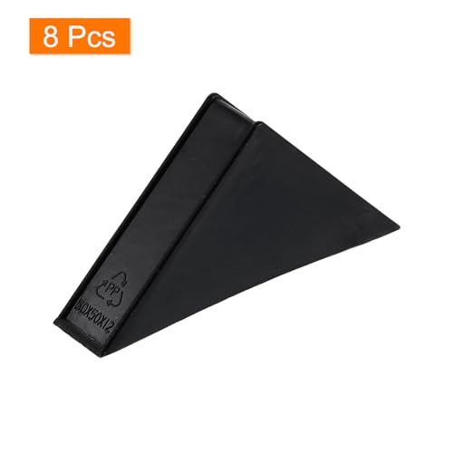 Image of uxcell 8Pcs Plastic Corner Protectors 12x70mm Right Angle Shape Glass Corner Guards Cushion for Corner Protection of Glass, Mirror, Tile, Black