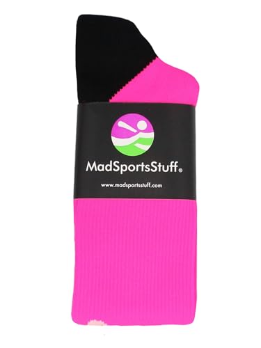 MadSportsStuff Pink Ribbon Breast Cancer Awareness Socks with Stripes for Baseball Softball Football Boys Girls Youth Adult2