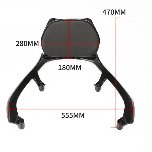 Dossier passager pour Tmax 530 2012-2016 avec cadre de support noir - 4