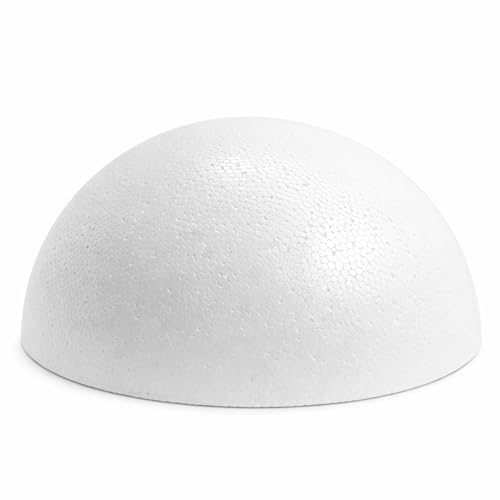 12” Foam Half Sphere – Made In The Usa Smooth White Polystyrene Hemisphere For Diy Crafts, Floral Arrangements &Amp; School Projects – High Density, Pack Of 1