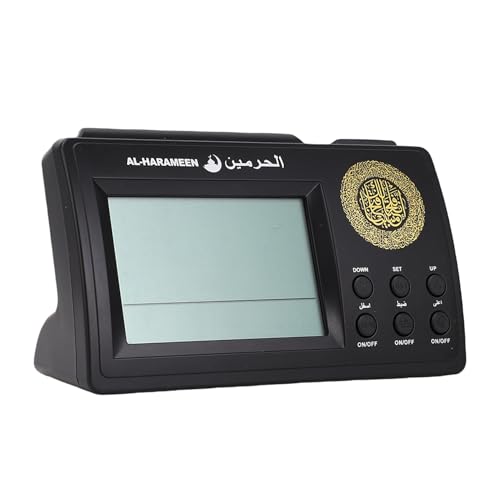 Azan Uhr für Zuhause Muslimische Gebets Azan Uhr mit LCD Display Muslimisch islamisches Gebet Betender Azan Athan Wecker Geschenke Makkah Musik Zum Beten Schwarz
