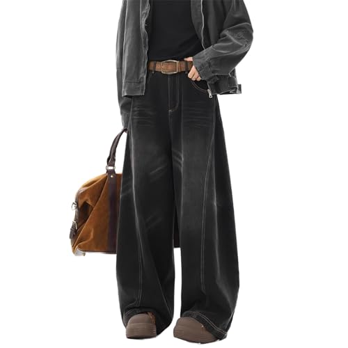 Men's Jeans Spring Autumn American Retro Denim Straight Wide Leg Long Pants for Men2