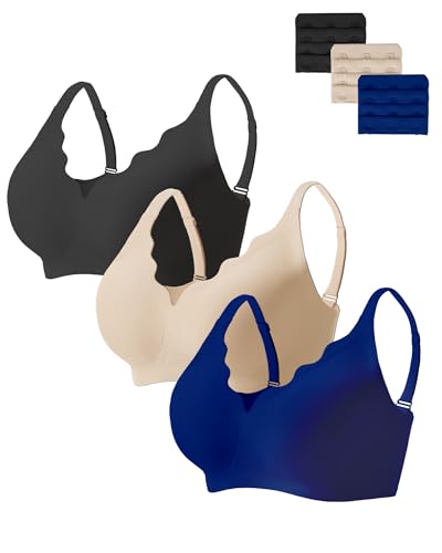 Image of Vinfact Plunge Jelly Bras for Women No Underwire Wireless Lift Full Coverage T Shirt Everyday Sleep Bra