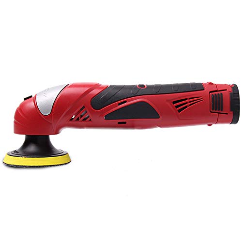 Pulidora inalámbrico de coches, 12V 5 Variable kit eléctrico de la velocidad pulidoras, con bandeja de esponja, papel de lija autoadhesivo, Bandeja de lana, Rueda de toallas, ventosa,1battery