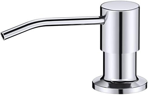 LEPO Soap Dispenser for Kitchen Sink Polished Chrome, Built in Soap Dispenser or Stainless Steel Countertop Pump Lotion Dispenser with Large 17 OZ Bottle Refill from The Top Bar Sink Soap Dispenser