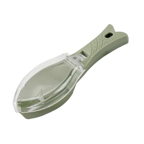Tabanzhe Fish Clean Scales-Fish Scale Scraping Brush Fish Skin Scraper Remover Plastic Fish Scales Peeler Cleaner with Cover Fish Scaler Kitchen Cooking Tools(Green)