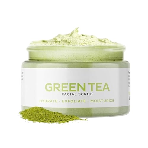 Matcha Green Tea Facial Scrub Para Hidratación, Matorral, Exfoliante De La Cara Orgánica, Exfoliante De Depuración De La Cara, Depurador Facial Natural Con Hierba De Limón, Limpieza, Levantamiento