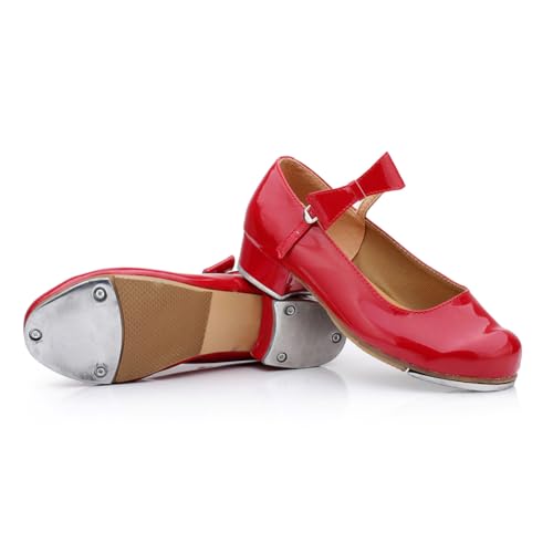 AOQUNFS Beginner Tap Shoe for Girls, Kids Tap Dance Shoes for Toddler, Mary Jane Tap Shoes,FT-0312