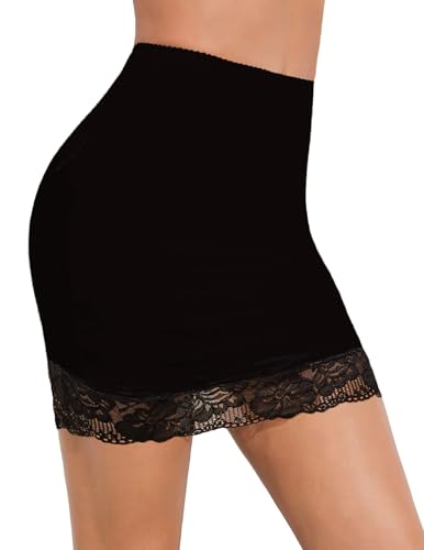 Image of Avidlove Half Slips for Women Under Dress Non Cling Floral Lace Trim Above Knee Half Slips