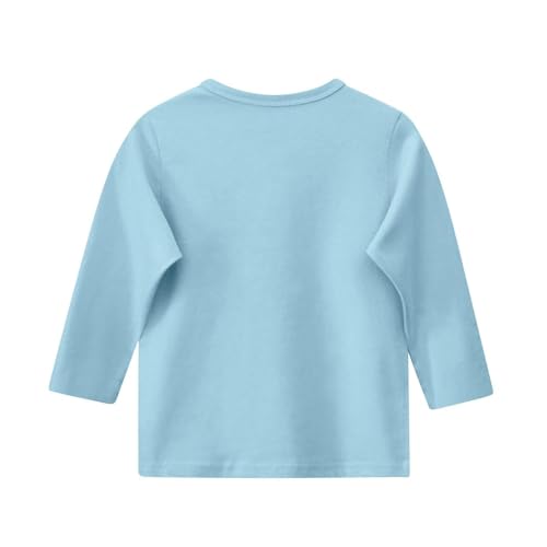 Teen Girls Floral 3/4 Length Sleeve Top Summer Crewneck Casual Athletic Blouse for Kids Soft (Sky Blue #6, 12-13 Years)2