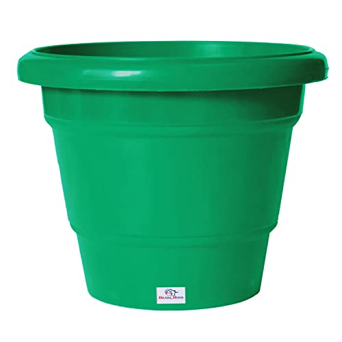 Image of Heart Home Solid 2 Layered Plastic Flower Pot|Gamla for Home Decor,Nursery,Balcony,Garden,6 inchx5 inch,Pack of 8 (Green)