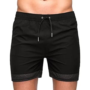 Mens Zomer Sneldrogende Mode Elastische Mesh Eenvoudige Strand Effen Kleur Casual Shorts Broek Trekkoord Basketbal Shorts Huis Slaapkamer