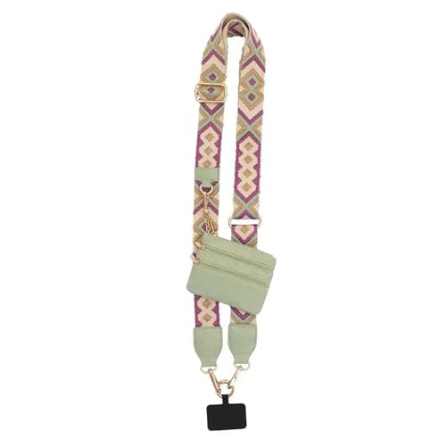 Versátil soporte para teléfono móvil con cadena cruzada y billetera