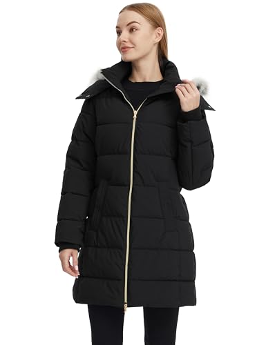 ZSHOW Women's Winter Coat Warm Quilted Thigh-Length Puffer Jacket with Removable Hood4